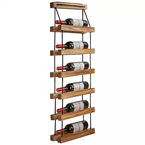 RubaH Wood Wine Rack Wall Mount Wine Bottles Holder