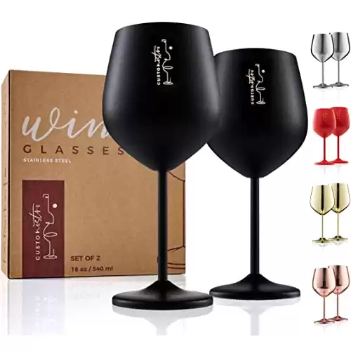 Gusto Nostro Stainless Steel Wine Glass