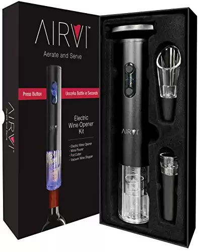 AIRVI ELECTRIC WINE OPENER WITH ACCESSORIES