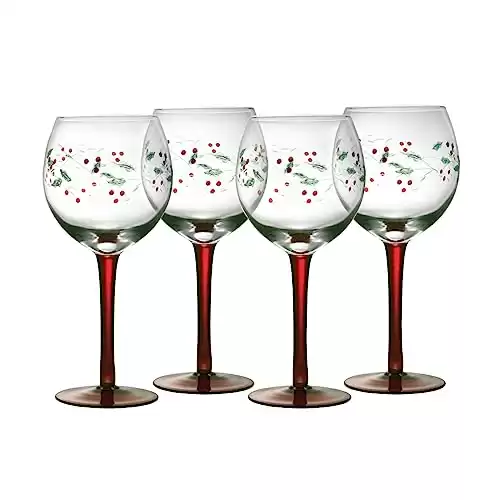 Winterberry Hand Painted Goblet